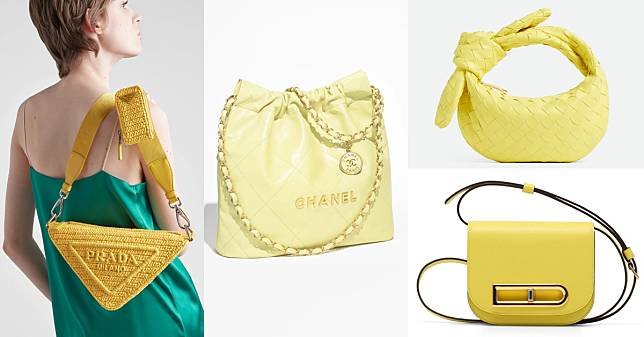 2024春夏「黃色精品包」推薦這8款！Chanel 22包變身小檸檬、Prada 草編三角包熱賣...還有「這款水桶包」Lisa也搶揹