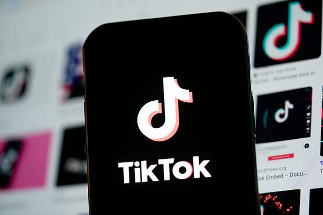 The logo of TikTok is seen on the screen of a smartphone in Arlington, Virginia, the United States, March 13, 2024. (Xinhua/Liu Jie)