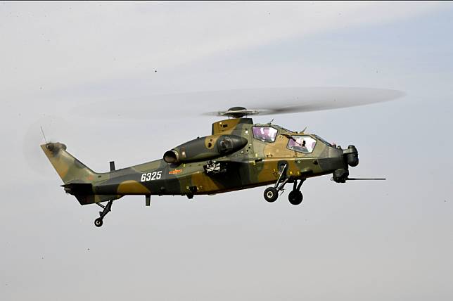 解放軍武直 -10攻擊直升機。   圖 : 國防部/ 提供