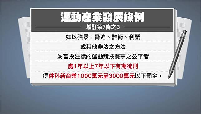 避免簽賭操控運動競賽，立院三讀通過《運動產業發展條例修正案》。圖／台視新聞