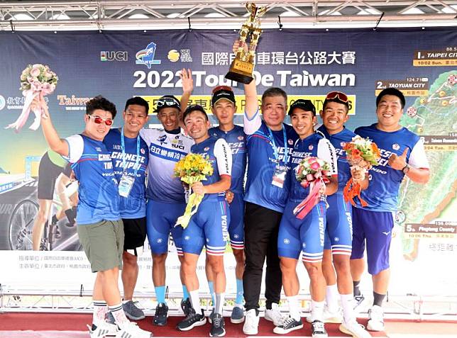 ▲台灣奪下團隊總冠軍、亞洲第一藍衫。自由車協會提供