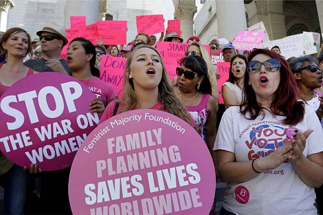 支持墮胎權的美國女性在舊金山聲援美國計劃生育聯盟（資料照，AP）