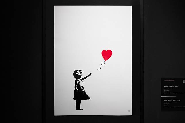 An exhibition showcasing the work of British urban artist Banksy, creator of Girl with Balloon (pictured), is coming to Hong Kong in December. Photo: Art Projector Hong Kong