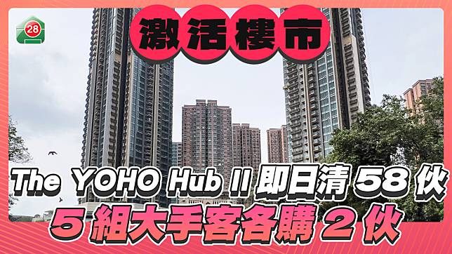 The YOHO Hub II 迅速售罄58伙 5組大手客各購入2伙單位