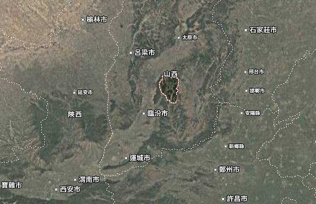中國山西省沁源縣煤礦爆炸，已知造成90人死亡。(圖擷自Google地圖)