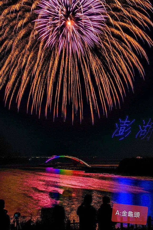 金龜頭礮臺文化園區的煙火美景（圖片提供/澎湖縣政府）
