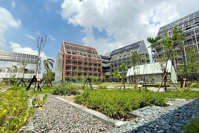 沙崙智慧綠能循環住園區，為台灣第一個循環住宅。（圖／台糖公司提供）