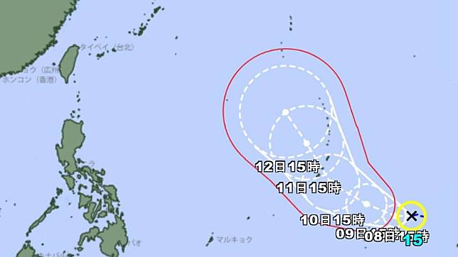 布拉萬颱風最新路徑預測。（圖／翻攝自日本氣象廳）
