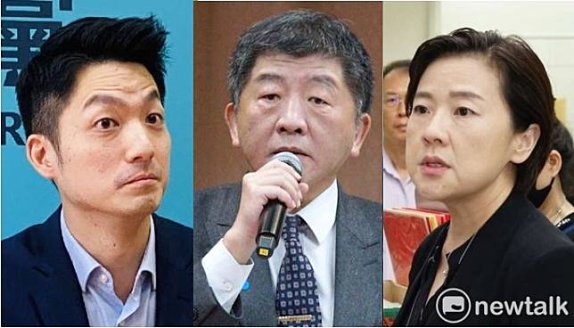 國民黨台北市長候選人蔣萬安、民進黨台北市長候選人陳時中、獲得民眾黨支持並以無黨參選台北市長的黃珊珊。   圖:新頭殼合成