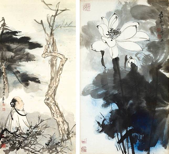 真作】掛軸 秀岳 二行書 逸品 O38