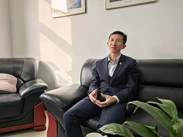 Bai Xilin, director of China's Tennis Administration Center, in an exclusive interview, Oct. 25, 2024. (Xinhua/Li Bowen)