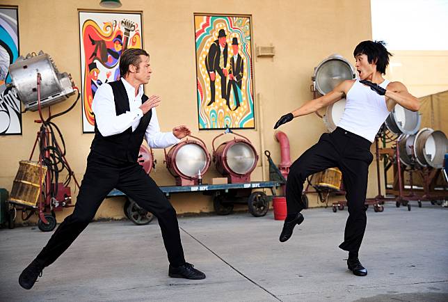 Brad Pitt and Mike Moh in ONCE UPON A TIME IN HOLLYWOOD.