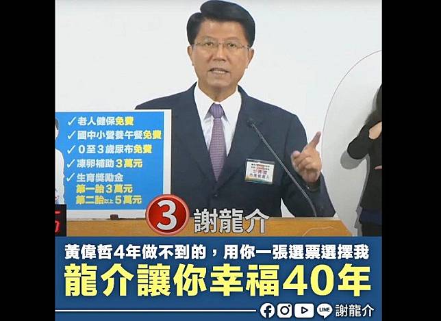 謝龍介：若當選上任一年未執行所有政見　立刻辭職下台謝罪