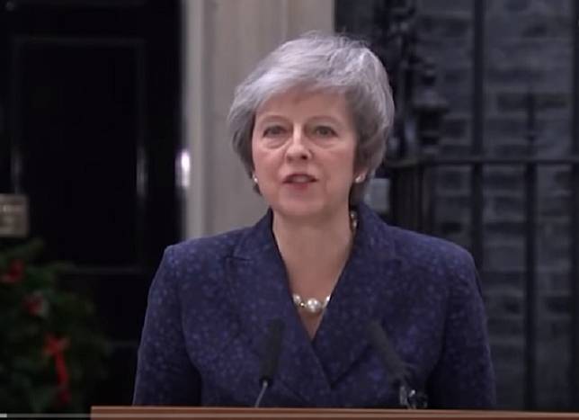 英國首相梅伊最快可能會在明（24）日宣布辭職。   圖：翻攝YouTube