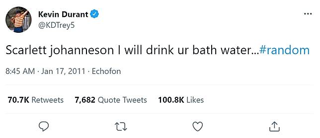 KD 曾公開告白想喝史嘉蕾喬韓森的洗澡水／圖片來源：<a href=