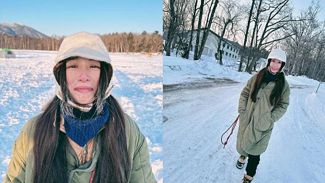 田馥甄最近到北海道的阿寒湖遊玩。（圖／翻攝自臉書）