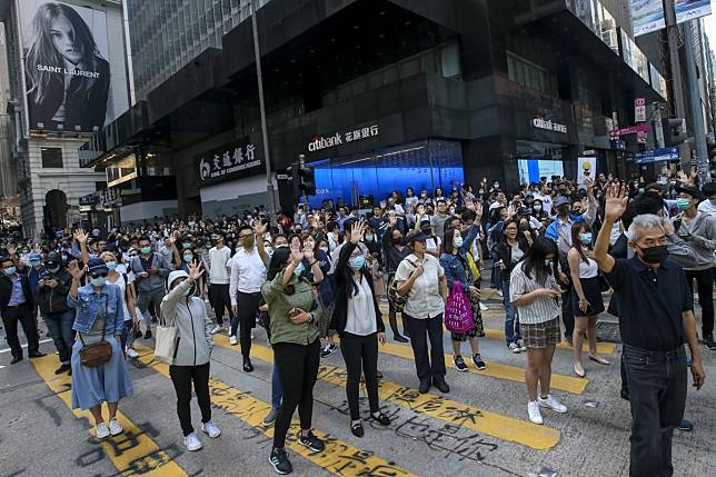 Anti-government protesters in Hong Kong’s Central district in November. Photo: David Wong