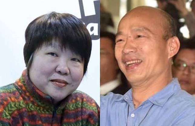 高雄市長韓國瑜（右）再回應黃光芹（左）貼文。   圖 : 新頭殼合成
