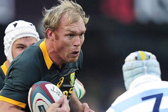 Schalk Burger leading the charge for the Springboks in 2015. Photo: EPA