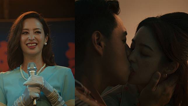 莫允雯在《味盡緣》與鄭人碩唯美相吻。（Hami Video提供）