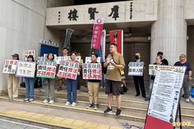 台灣勞工陣線等逾10個民團今早召開記者會，呼籲行政院、立法院儘速啟動「社會救助法修正草案」審查，讓制度接住真正弱勢者。(記者陳治程攝)