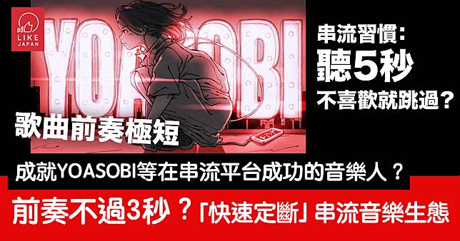 前奏不多過3秒？現代音樂的「快速定斷」現象：成就YOASOBI等在串流平台成功的音樂人？