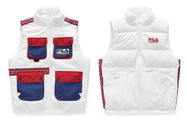 潮牌 FILA的白色背心是潮人必備的單品！FILA x White Mountaineering Cargo Double Sided Down Vest @ FILA