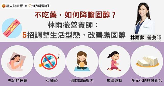 不吃藥，如何降膽固醇？林雨薇營養師：5招調整生活型態，改善膽固醇