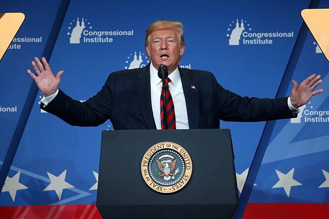 US President Donald Trump speaks at a gathering of Congressional Republicans in Baltimore on September 12. Photo: Reuters