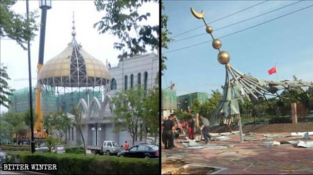 當局將伊斯蘭經典的穹頂與新月標誌全數拆除。(擷取自《寒冬》雜誌)