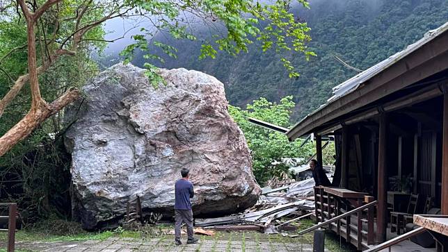 花蓮太魯閣山月村受到強震重創。翻攝山月村臉書