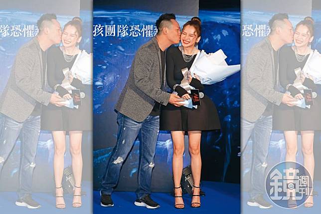徐若瑄（右）和李雲峰（左）9年婚姻終結，過去李雲峰曾來台灣為徐若瑄演出電影站台獻吻。