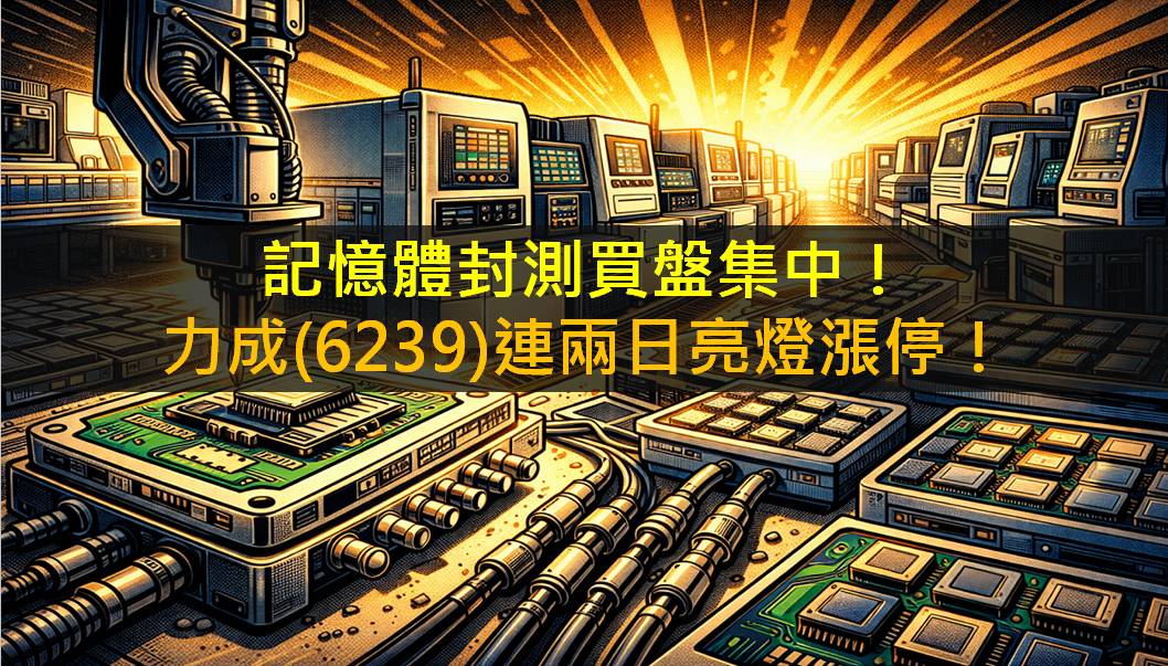 記憶體封測買盤集中！力成(6239)連兩日亮燈漲停！ | CMoney | LINE TODAY