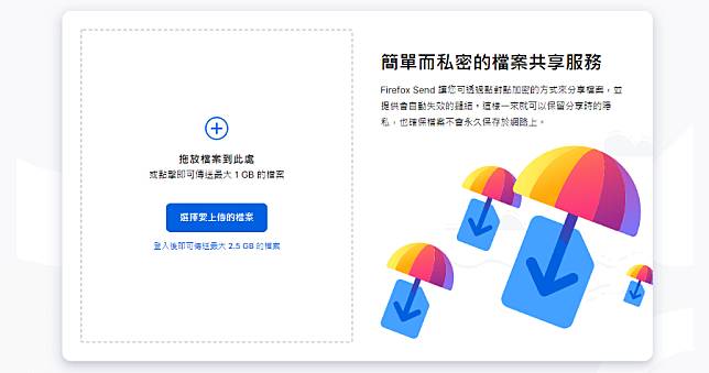 如何傳送大檔案？Email 附加郵件只能 20MB？Firefox Send 最大支援 2.5GB 檔案能快速產生分享連結