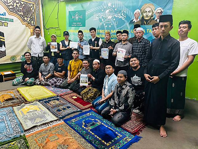 蘆竹分局在蘆竹區南山路的印尼籍伊斯蘭教聚會所，舉辦犯罪預防宣導活動。圖：警方提供