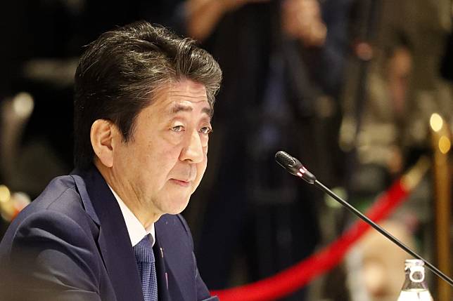 Japan's Prime Minister Shinzo Abe speaks during the Asean-Japan summit in Thailand’s Nonthaburi province, near Bangkok, on November 4. Photo: EPA-EFE