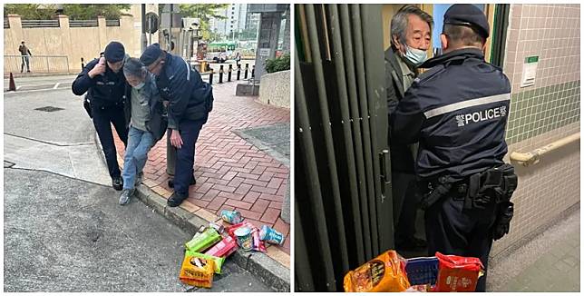 慈雲山老翁推購物車上斜跌倒 衝鋒警合力扶起送回家