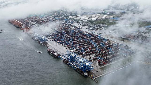 An aerial drone photo taken on July 31, 2024 shows a view of Qinzhou Port in Qinzhou, south China's Guangxi Zhuang Autonomous Region. (Xinhua/Zhang Ailin)