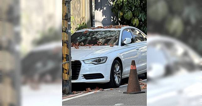 奧迪「違停」遇上「高空墜物」　車主、屋主恐全要破財