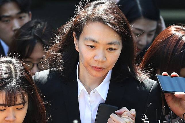 Former Korean Air executive Heather Cho, or Cho Hyun-ah, is seen outside court in 2019. Photo: AP