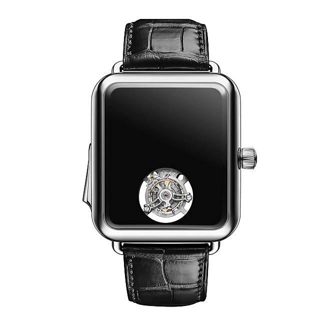 今年亨利慕時Swiss Alp Watch Concept Black腕錶，完全沒有指針與時標，想知道時間？聽三問報時，極簡無極限！