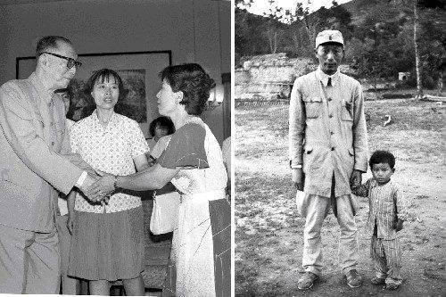 เนี่ยหรงเจิน กับ มิโฮะโกะ ภาพซ้ายเมื่อปี 1980 ภาพขวา ปี 1940 (ภาพจาก japnaese.china.org.cn)