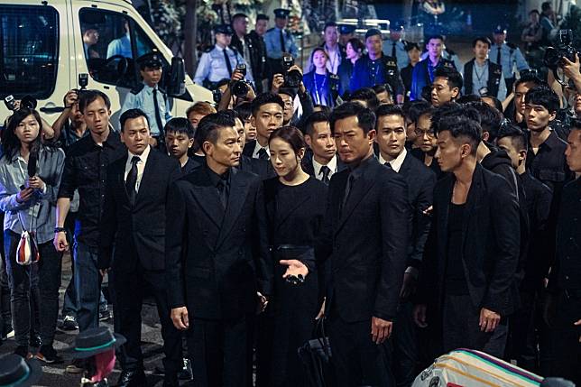 Front, from left: Andy Lau, Karena Lam and Louis Koo in a still from The White Storm 2: Drug Lords (category IIB, Cantonese), directed by Herman Yau.