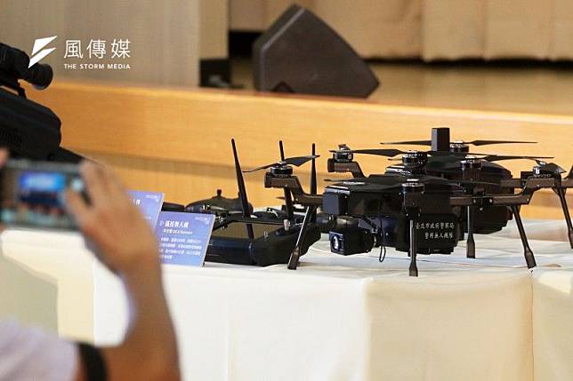 台北市政府警察局警用無人機隊已配有5架高規格無人機。（蘇仲泓攝）