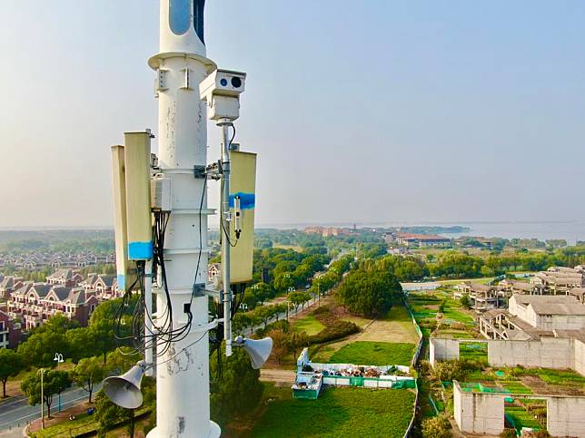 This photo taken on Oct. 17, 2023 shows a 5G base station constructed by China Tower in Lianyungang, east China's Jiangsu Province. (China Tower/Handout via Xinhua)