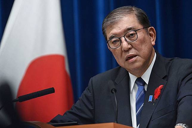 日本首相石破茂於出席七大工業國（G7）峰會。（美聯社）