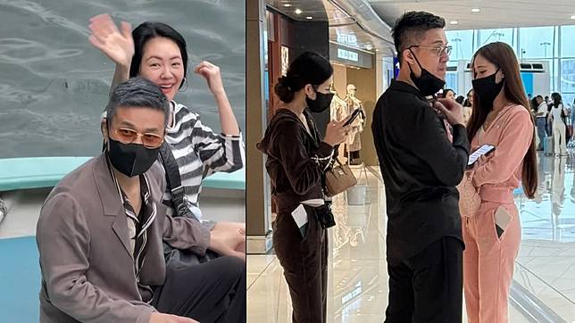 小S（左圖右）和老公Mike、大女兒Elly（右圖左）、二女兒Lily（右圖右）在香港被捕獲。圖片翻攝好運來小紅書、一燈大師小紅書、影片翻攝好運來小紅書
