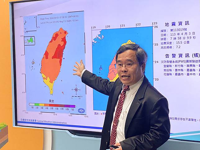 中央氣象署地震測報中心主任吳健富。資料照。(吳琍君 攝)