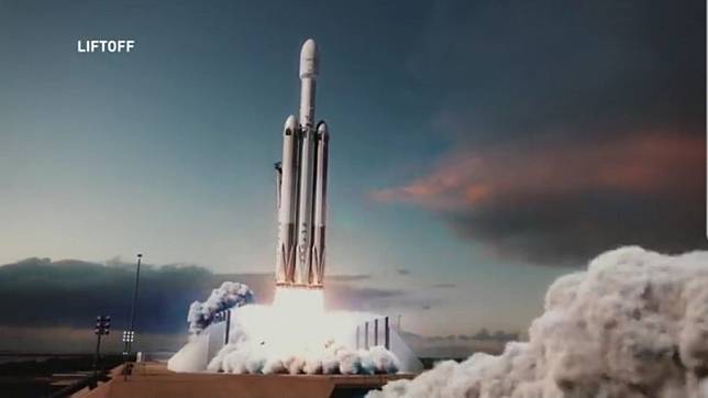 STP-2任務模擬畫面，福衛七號衛星的火箭發射模擬動畫。(取自SpaceX影片)