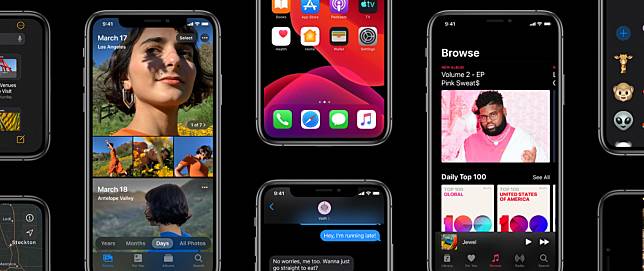 蘋果在WWDC上發表iOS 13，並預計在秋季向特定iPhone手機推送更新。   圖：翻攝官網